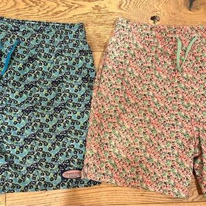 Vineyard Vines Kids Floral swim Shorts - Blue and Pink & polo